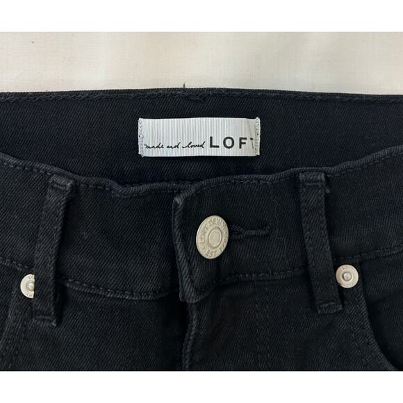 Loft The Slim Flare Black Jeans Size 25 Size 0 - Picture 2 of 4